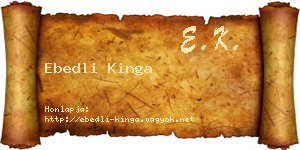 Ebedli Kinga névjegykártya